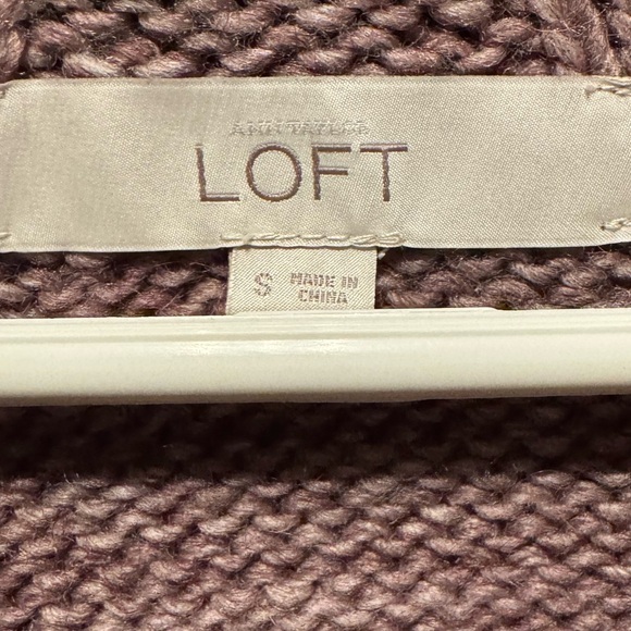 Loft Alpaca Wool Blend Sweater with shawl collar V Neck Size Small - Picture 2 of 4